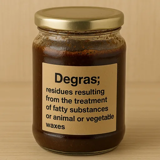 Degras; residues resulting from the treatment of fatty substances or animal or vegetable waxes